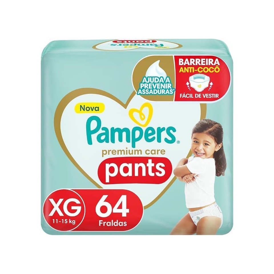 Fralda Pampers Premium Care Pants XG 64