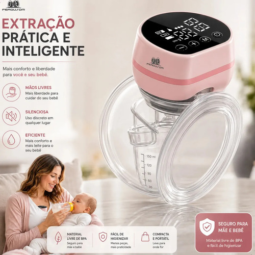 Bomba de Tirar Leite Materno Portátil Elétrica 24mm Fergusom