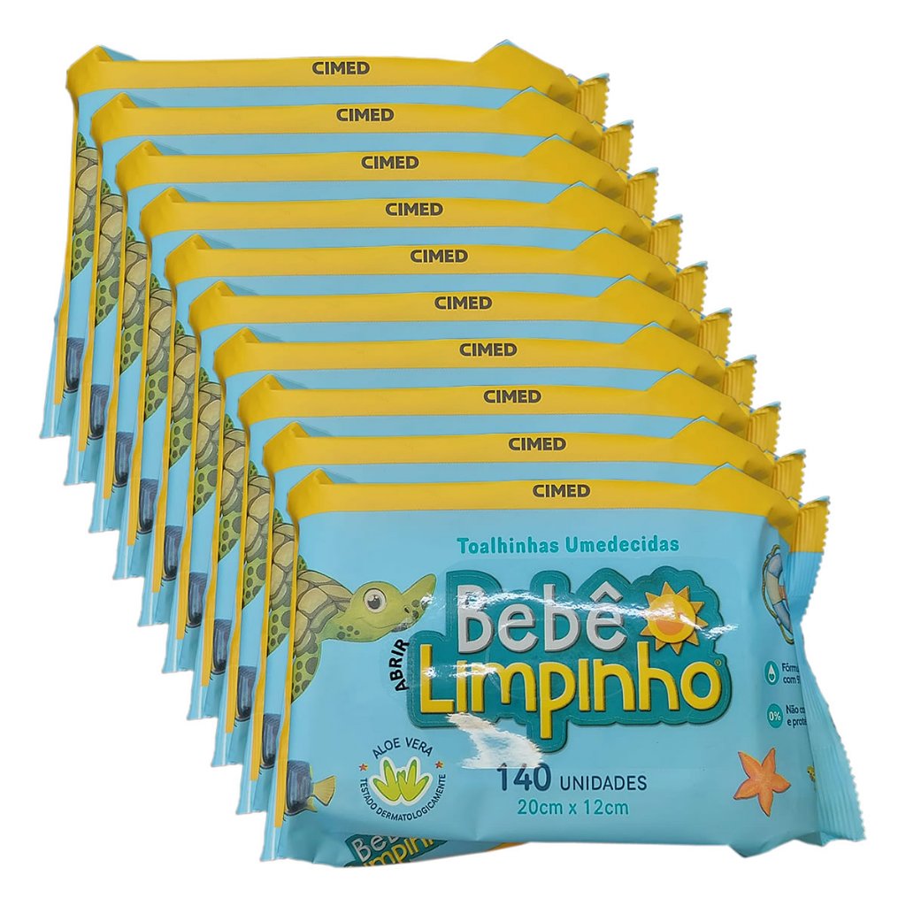 Kit 1400 Toalhas Umedecidas Bebê Limpinho 10 unidades