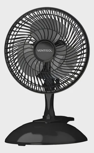 Mini ventilador ventisol 20cm 3 pas preto clip portatil de mesa