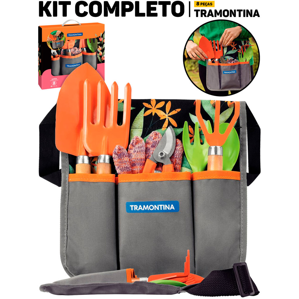 Kit Conjunto de Jardinagem Tramontina 8 Pecas com Cinto