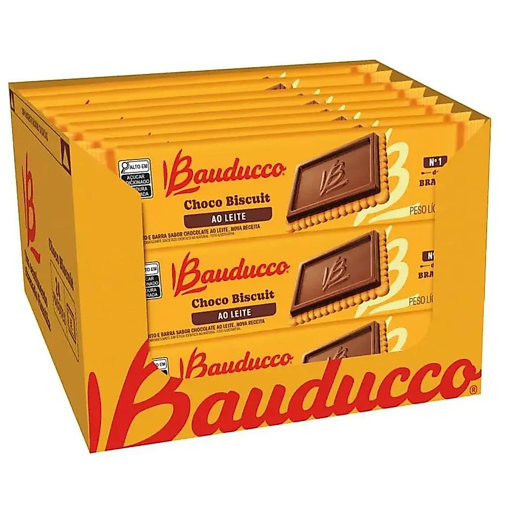 Caixa de Choco Biscuit Ao Leite Bauducco 80g 24 Unidades