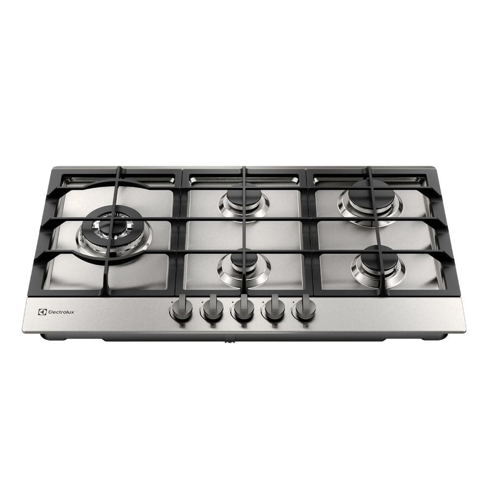 Cooktop 5 Bocas Electrolux Experience a Gas Inox Semi Profissional KE9DX