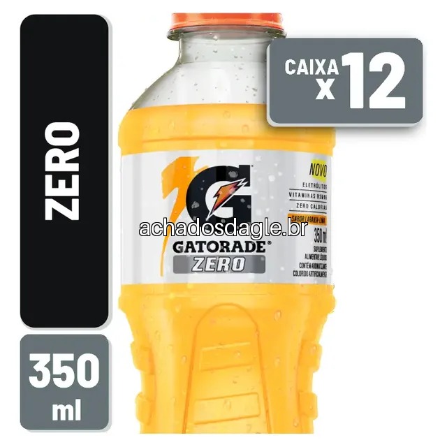 Isotônico Gatorade Zero Calorias Laranja 350ml Caixa com 12 Unidades