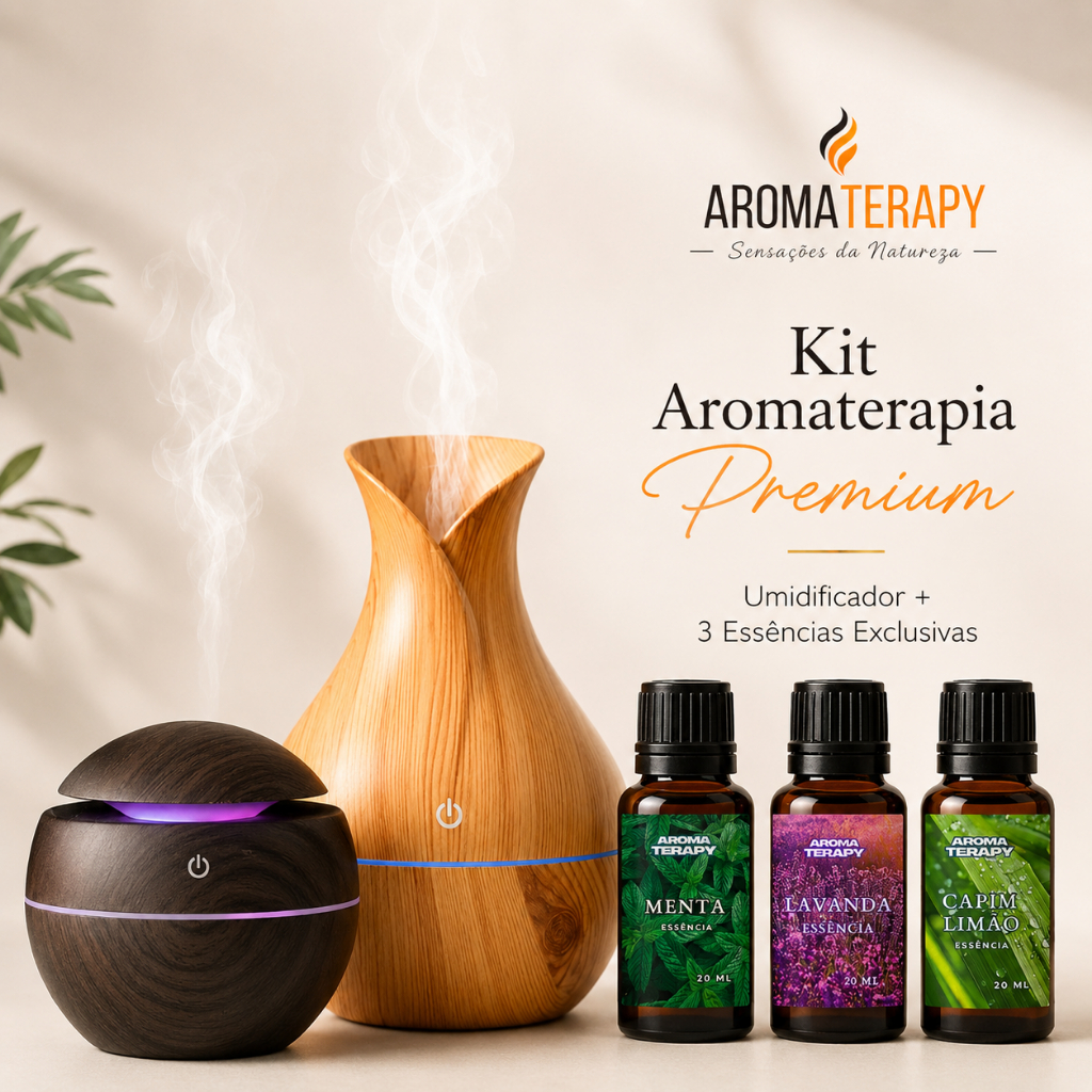 Umidificador de Ar + Essências Premium Vaporizador