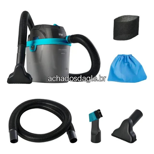 Aspirador de Pó e Líquido Portátil Wap Gtw Compact 1400W 5,5L 127V Preto e Cinza