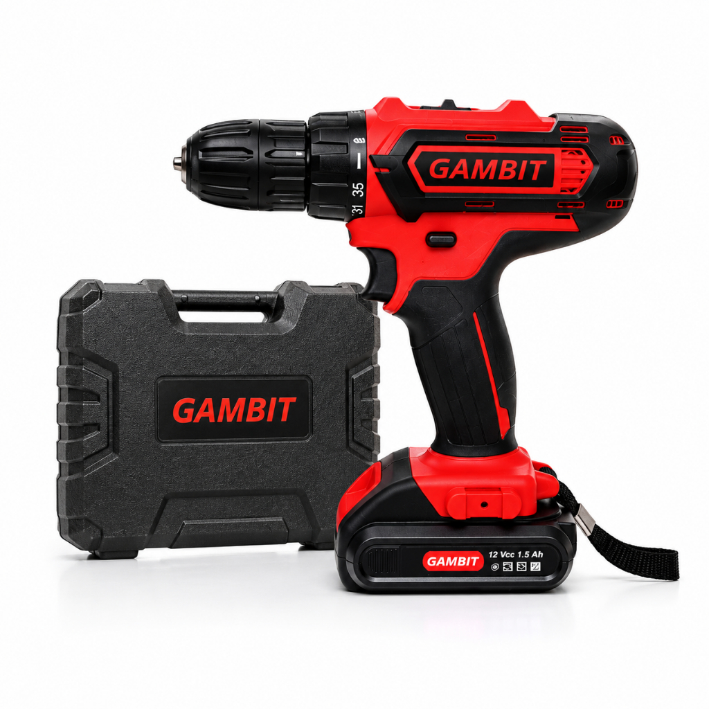 Furadeira Parafusadeira Gambit 12V Sem Fio Maleta Bivolt