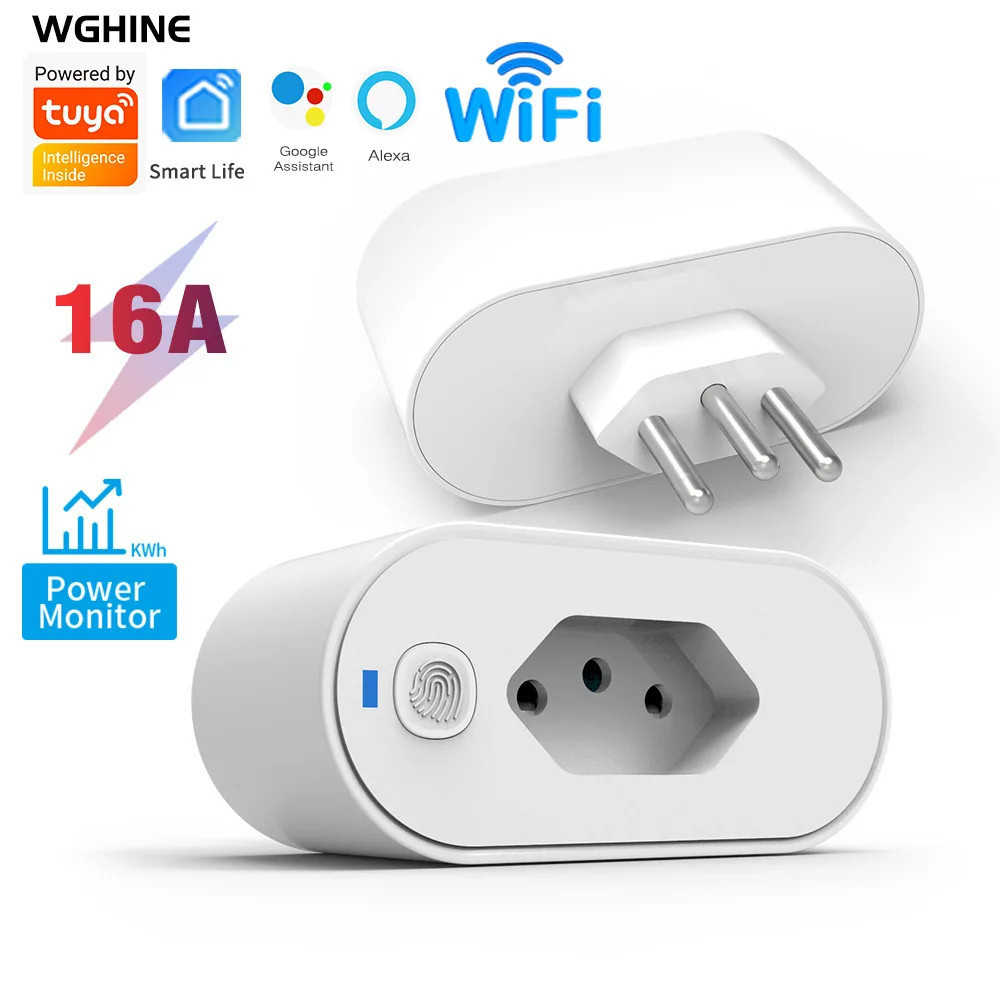 Smart Plug Wi-Fi Tuya 16A Kit 1/2/3 com Alexa e Google Home