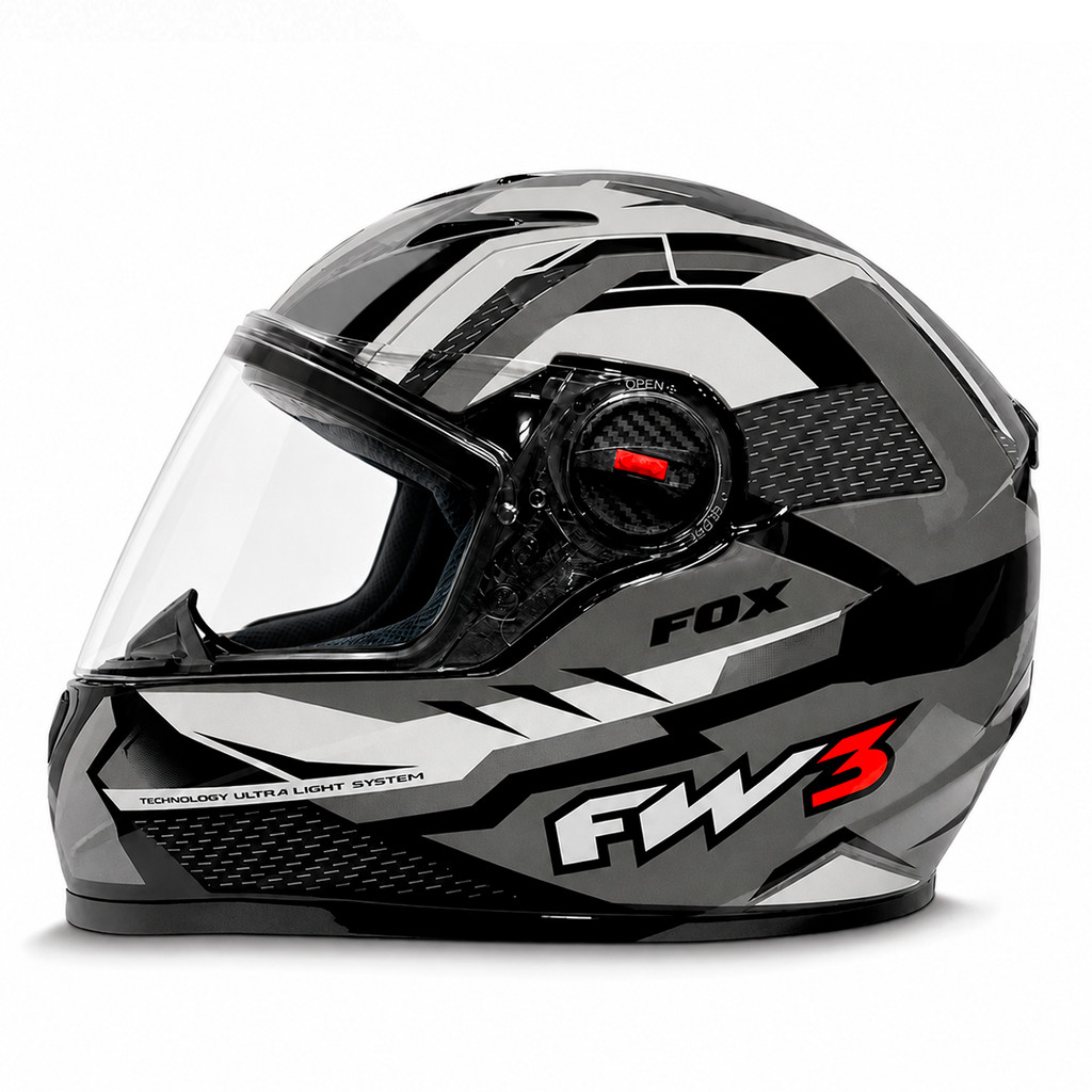 Capacete Moto Fechado GTN Fox Grafite FW3 Tamanho 56 58 60 Viseira Transparente Motociclista Masculino Feminino | Shopee Brasil