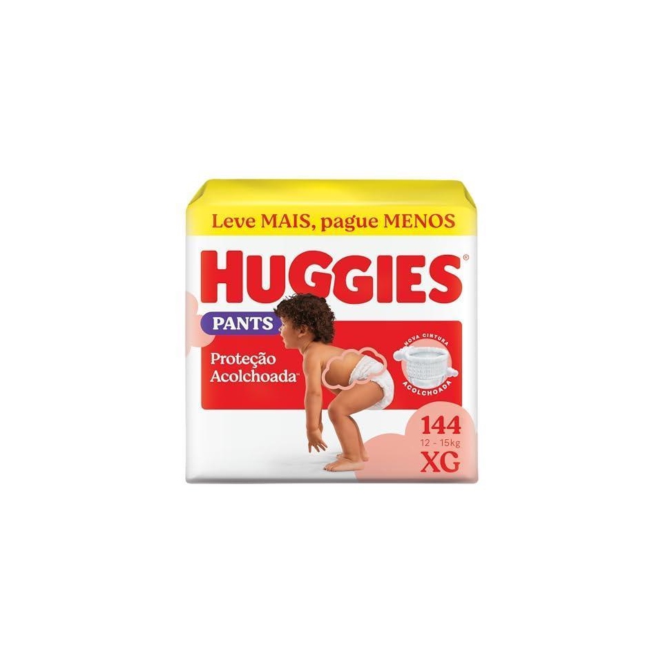 Huggies Fralda Pants Descartável Proteção Acolchoada XG - 144 fraldas
