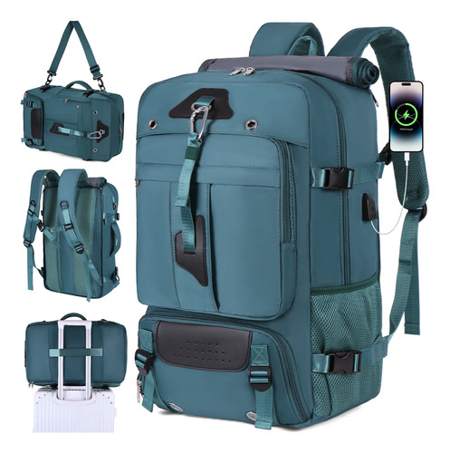 Mochila Masculina de Viagem Grande para Notebook 17.3 Azul Pavão