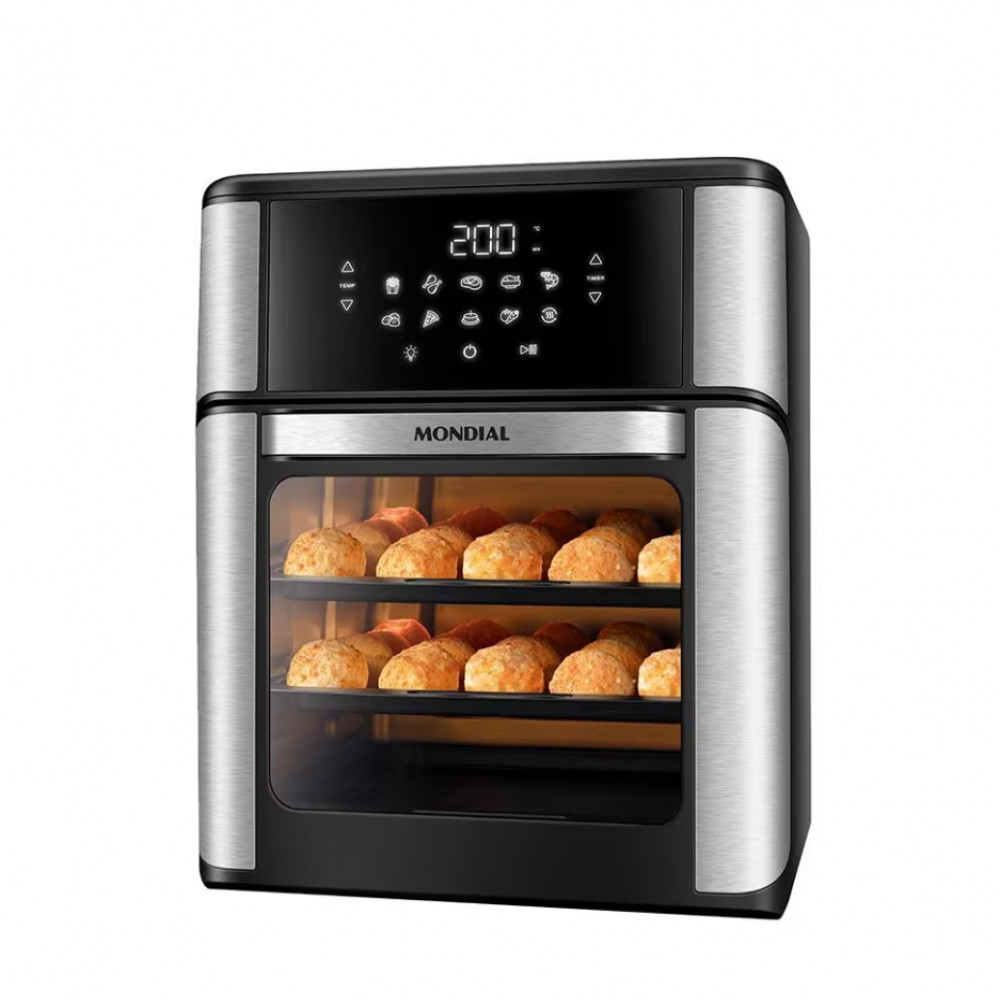 Fritadeira Elétrica Sem Óleo Air Fryer Oven 2 em 1 Mondial AFON-12L-BI 12L Digital | Shopee Brasil