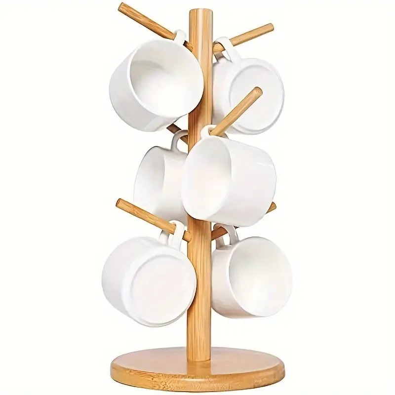 Suporte Organizador Porta Xicara Caneca Copo Bambu para Cozinha Cantinho do Café Chá Decoração | Shopee Brasil
