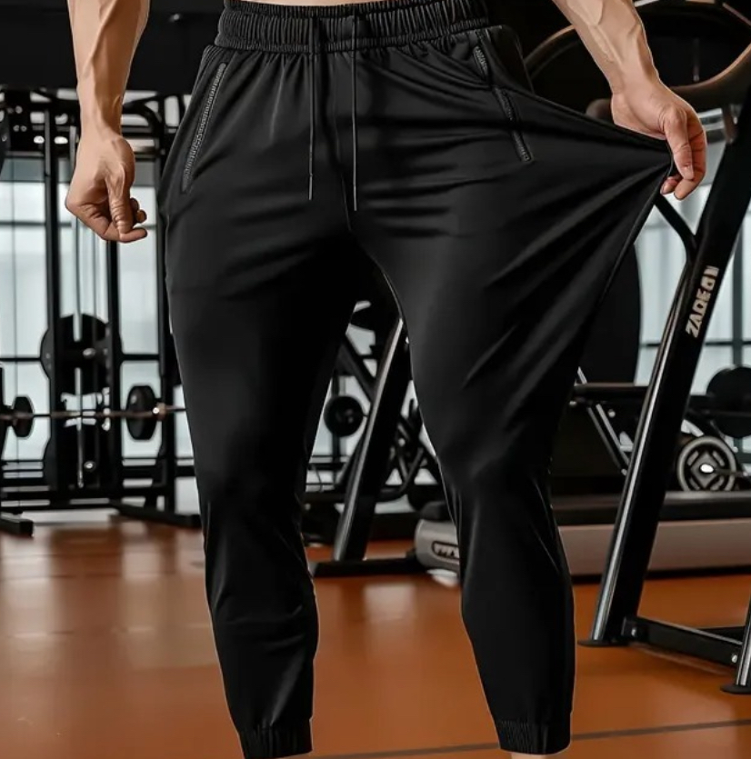 Calça Masculina Tactel Jogger Esportiva Academia Slim Preto