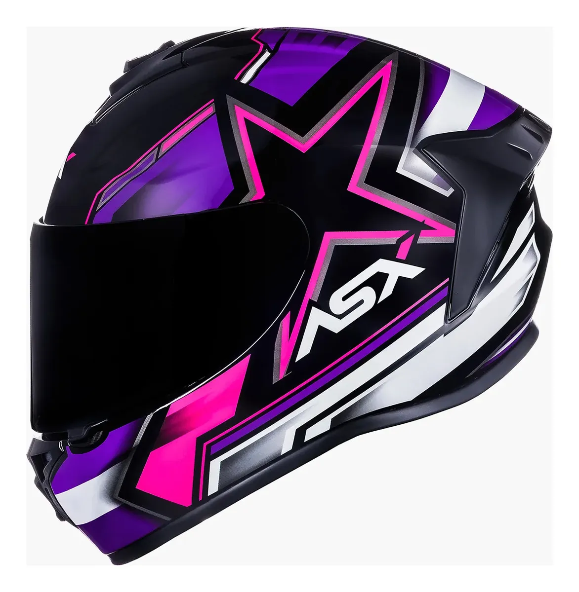 Capacete moto Asx Draken Speedmax Pilot cor rosa lisa brilhante 58