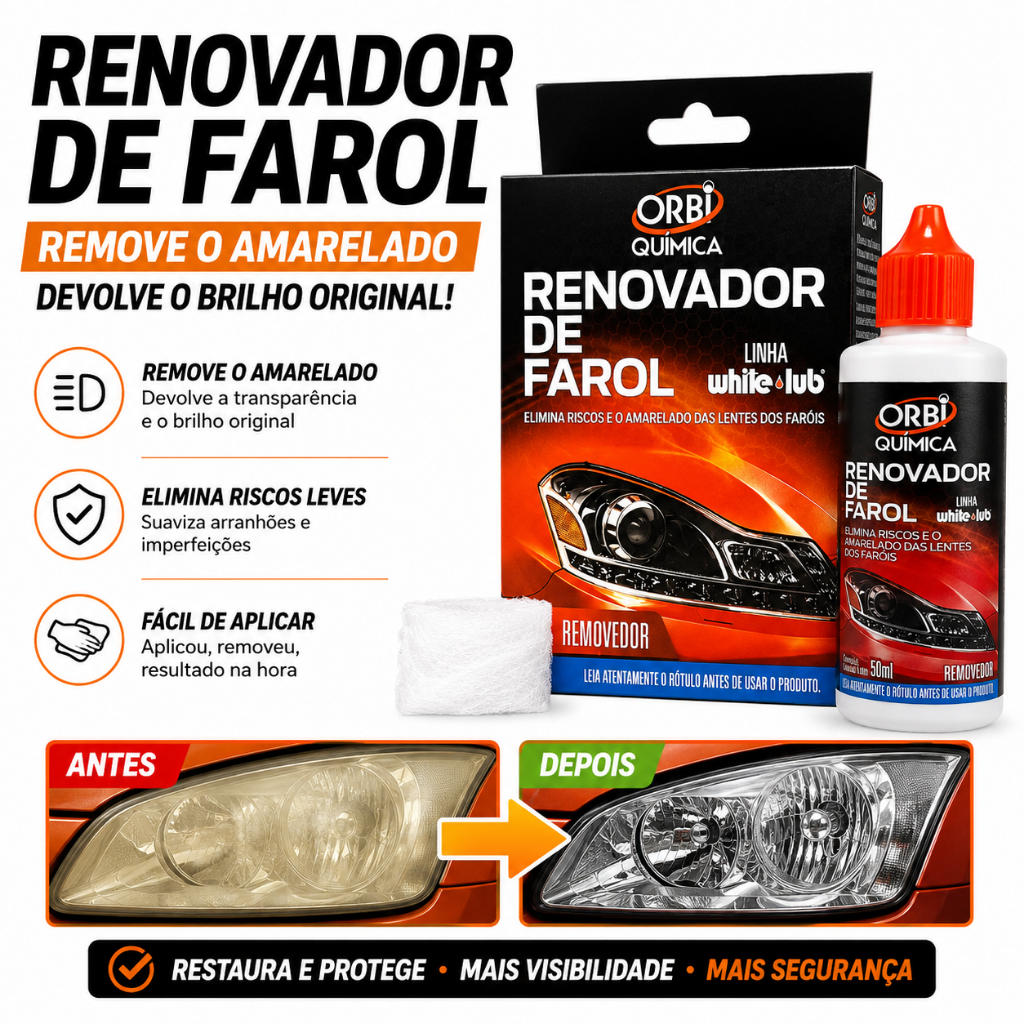 Renovador de Farol Orbi 50ml + Estopa