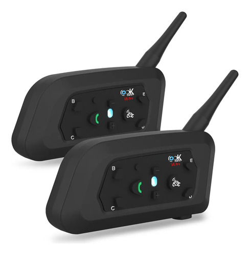 Intercomunicador Bluetooth V6 Pro Lookearth Capacete Moto 1200m 2 Unid