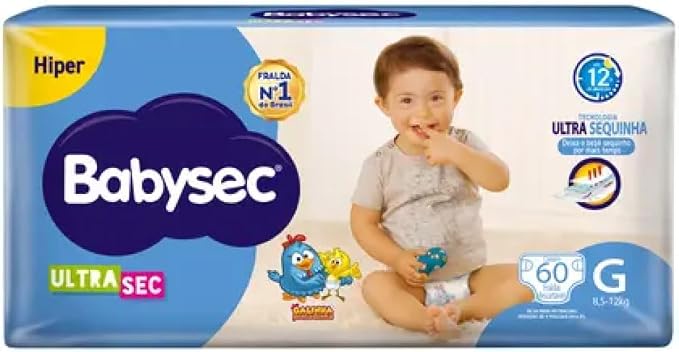 Fralda Babysec Galinha Pintadinha Ultrasec G 60 unidades