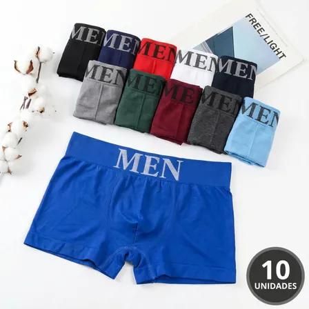 Kit com 10 Cuecas Boxer em Microfibra Premium