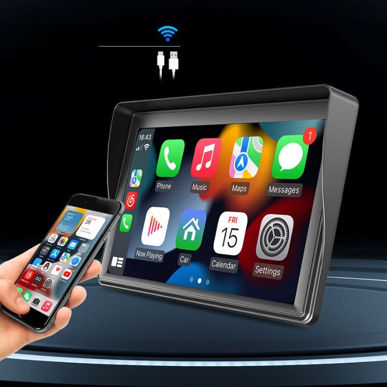 Central Multimídia Automotiva Universal 7 Polegadas com Apple CarPlay, Android Auto e Câmera de Ré