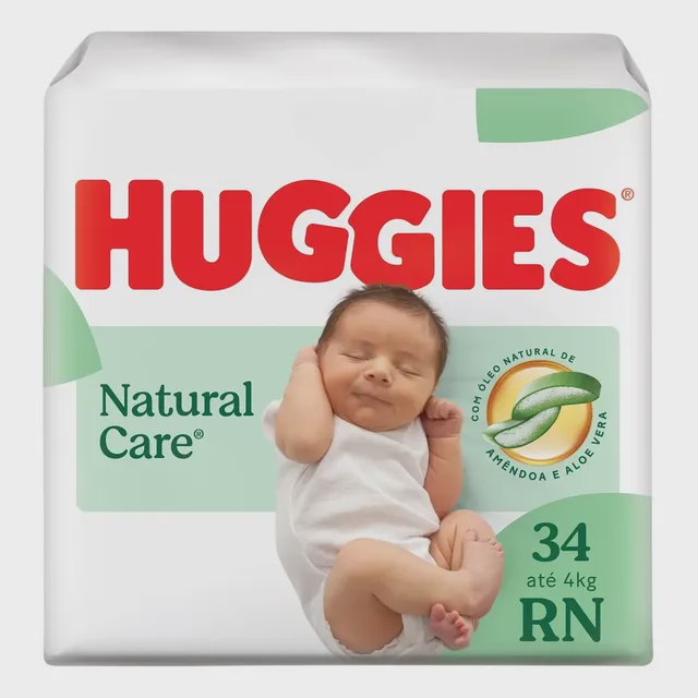 Fralda Huggies Natural Care RN 34 Unidades