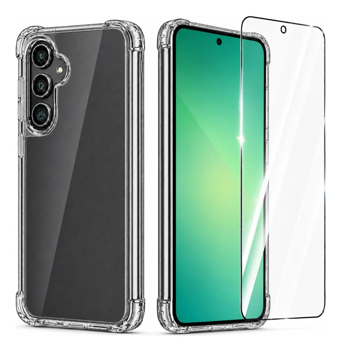 Capa Capinha Anti Shock Para Samsung + Película Cerâmica 3d Transparente E Película A17