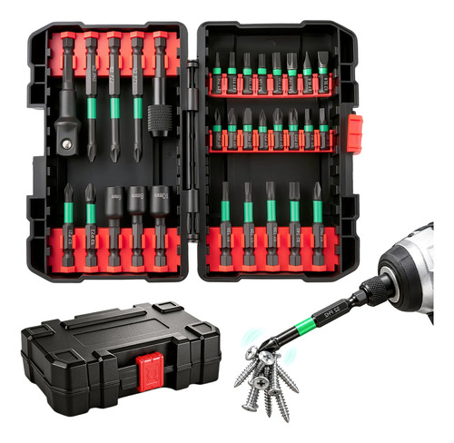 Kit 31 Pontas Bits Magnéticas Aço S2 para Parafusadeira