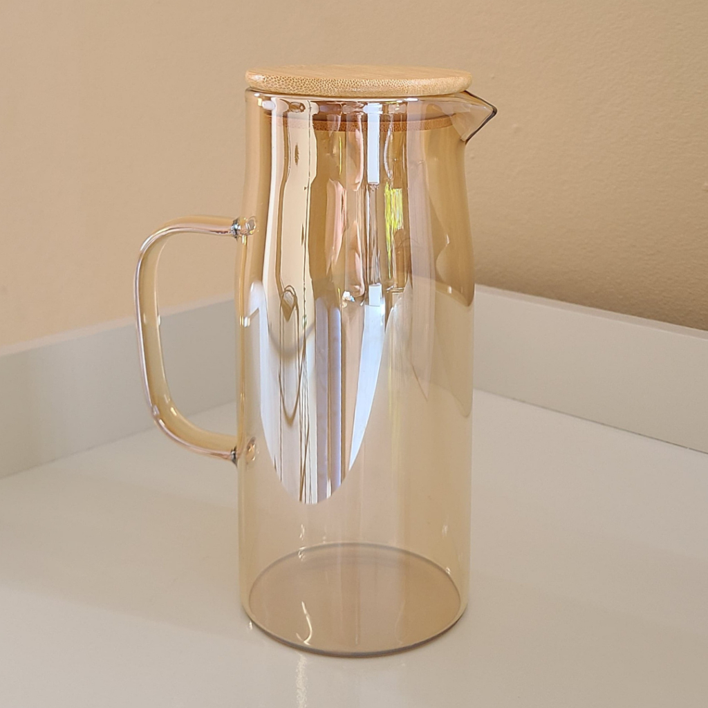 Jarra de Vidro 1 Litro Âmbar e Transparente com Tampa de Bambu Jarra de Vidro Borossilicato | Shopee Brasil