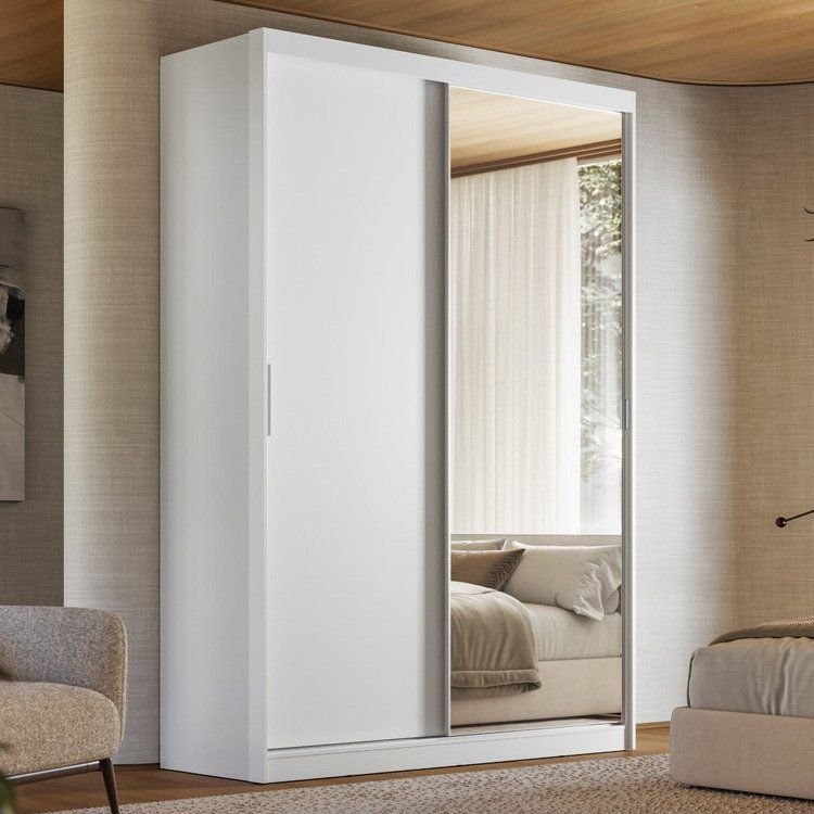 Guarda-Roupa Casal com Espelho 2 Portas de Correr e 3 Gavetas 100% MDF London