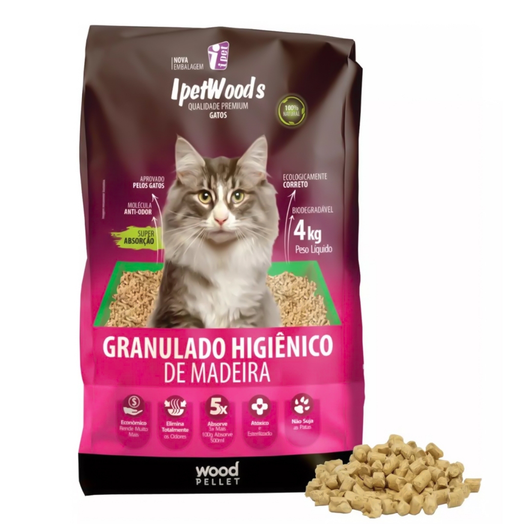 Granulado de Madeira Higiênico para Gatos