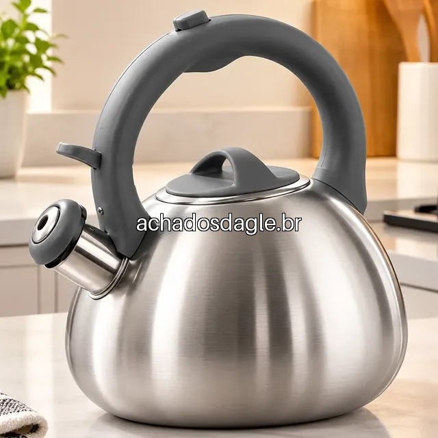 Chaleira Com Apito Brinox 2,5 Litros Aço Inox Cinza