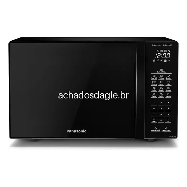 Micro-ondas Panasonic Black Glass 34L Dupla Refeição 220V