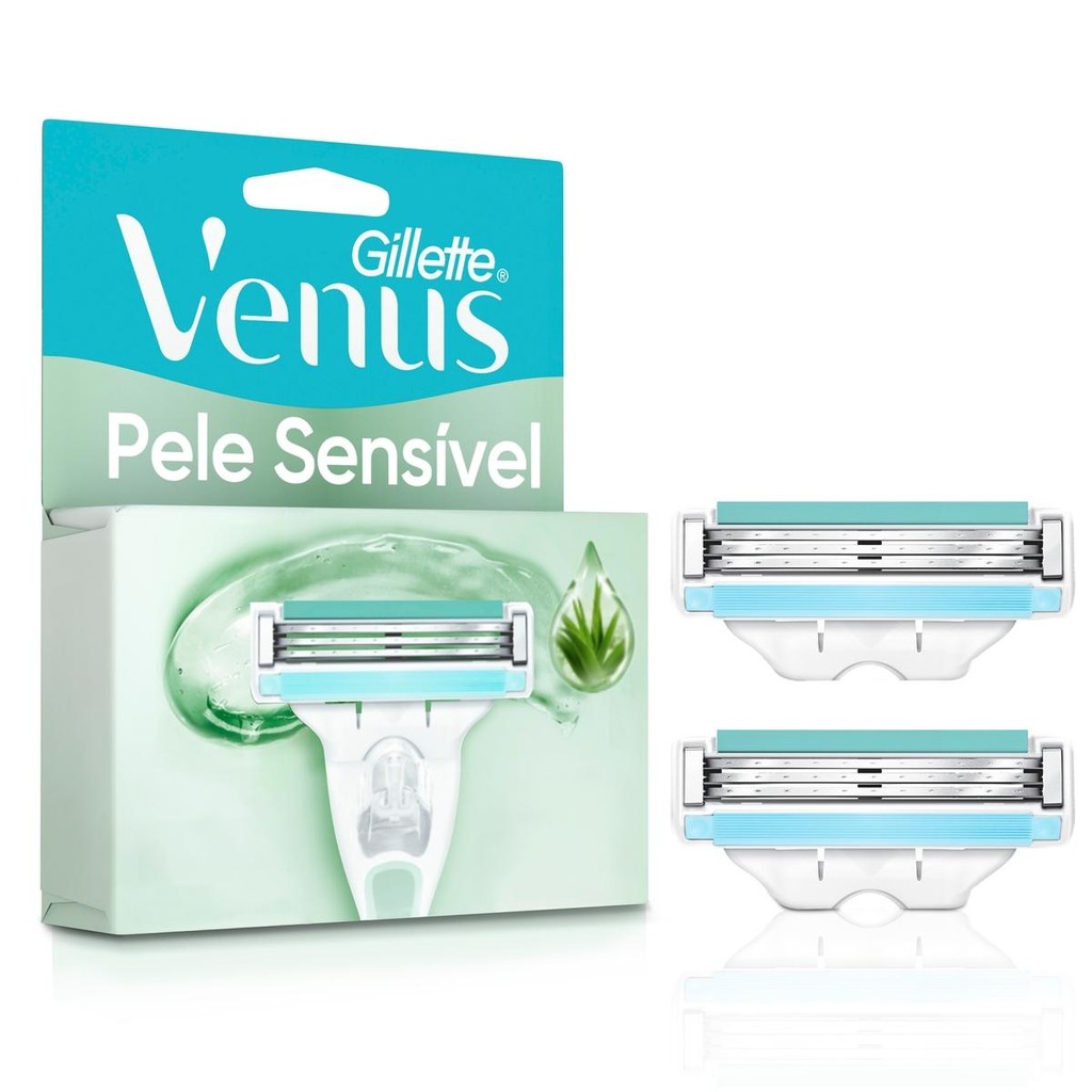 Carga para Aparelho de Barbear Gillette Venus Pele Sensivel 2 Unidades