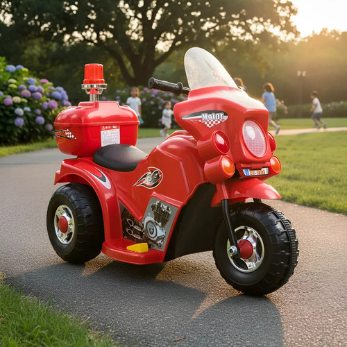 Moto Elétrica Brinq Kids Infantil Com Baú e Pedal