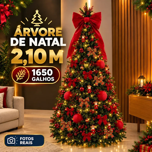 Árvore de Natal 2,10m Fácil Montagem
