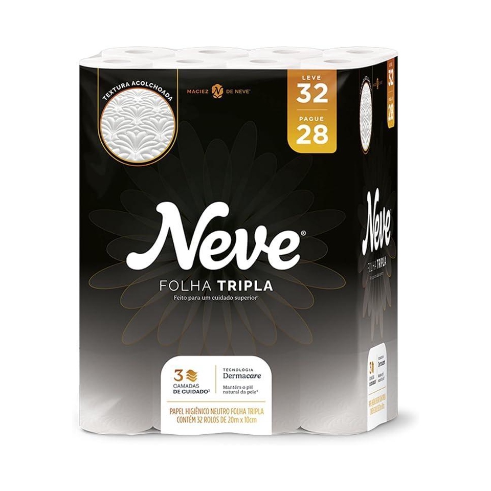 Papel Higiênico Neve Supreme Folha Tripla 32 Rolos 20m