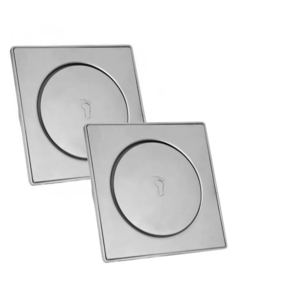 Ralo Inteligente 10x10cm Click Inox para Banheiro e Lavabo
