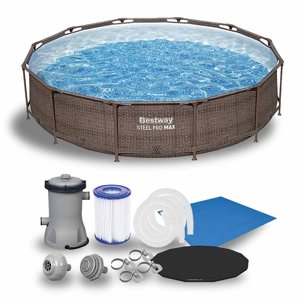 Piscina Estrutural Deluxe 6.473 Litros Circular com Bomba Filtrante, Capa e Forro Bestway