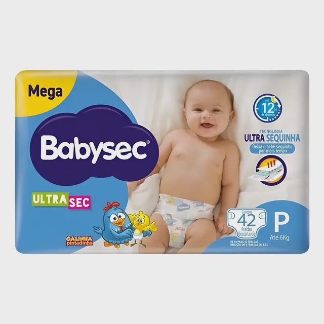 Fralda Babysec Ultrasec Galinha Pintadinha Tamanho P com 42 Unidades