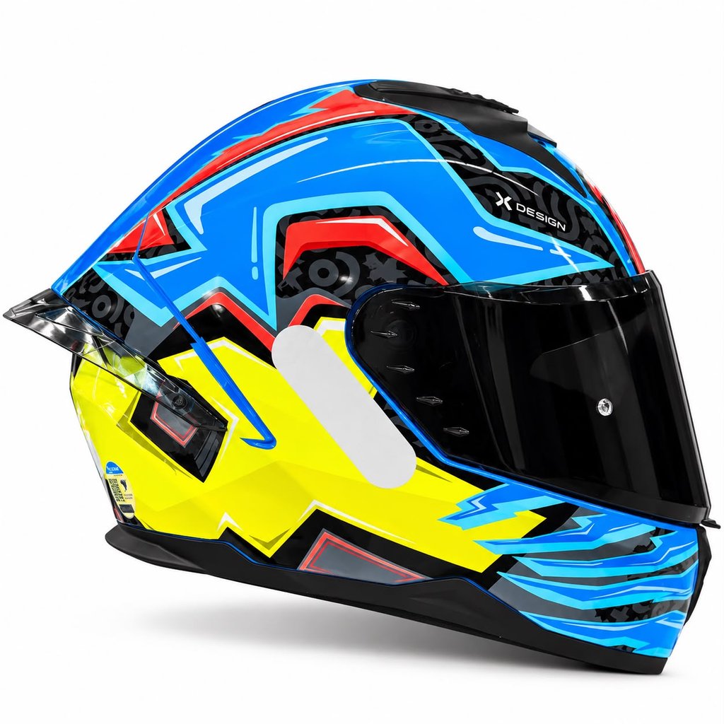 Capacete Texx Raptor Arcade Multicor com Viseira Fumê e Spoiler