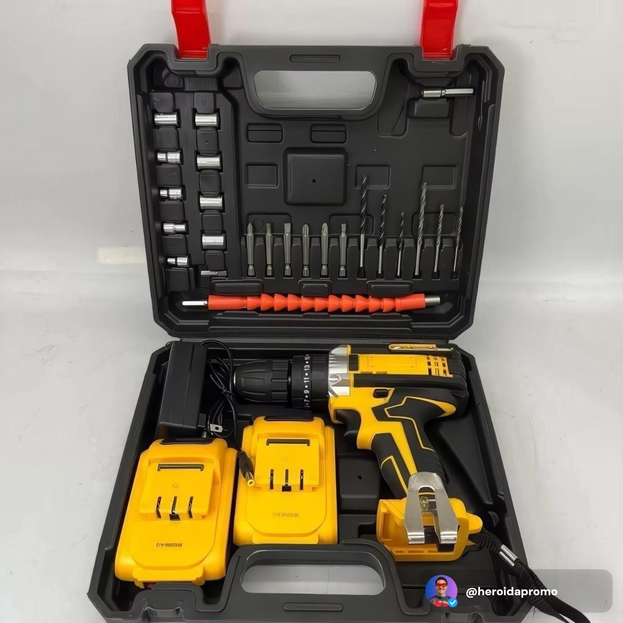 Parafusadeira Furadeira 48v Sem Fio Profissional 2 Baterias + Maleta