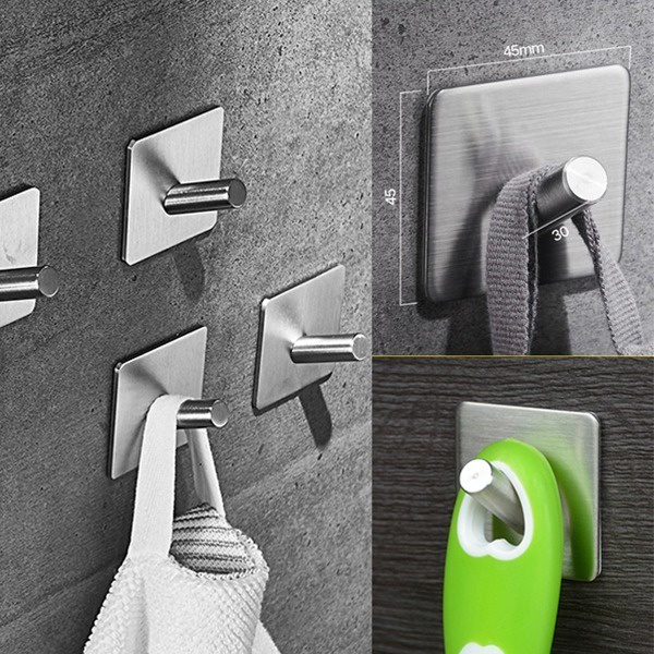 Gancho de Parede Inox Adesivo 2 peças