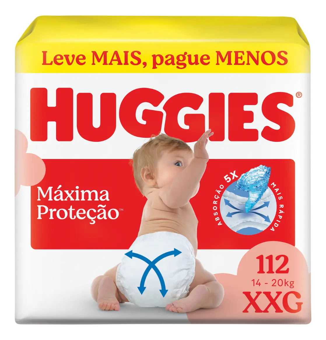 Fralda Descartável Huggies Máxima Proteção XXG 112 Un