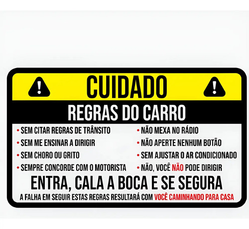 Adesivos e Stickers de Cuidado para Vidro e Painel de Carro