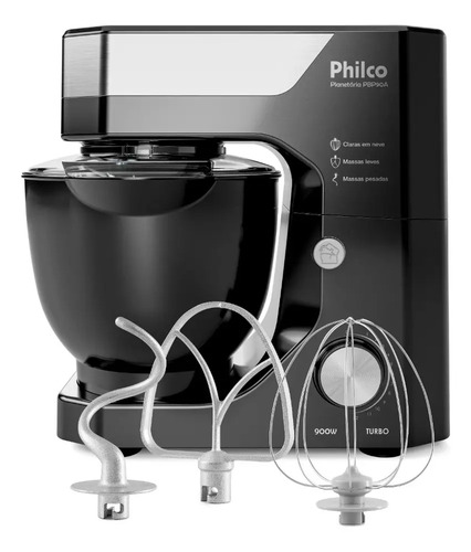 Batedeira Planetaria Philco 900W 5L 12 Velocidades Turbo 127V