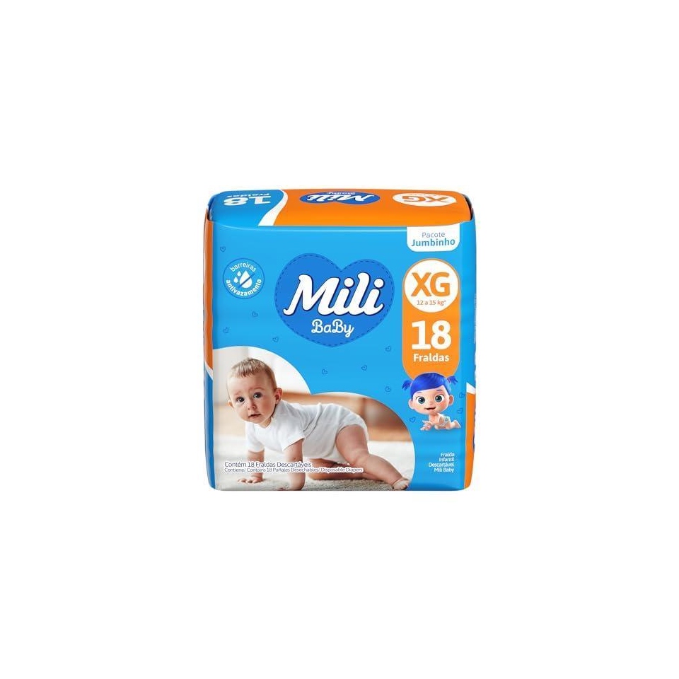 Fralda Mili Ultra Seca Jumbinho XG 18 unidades