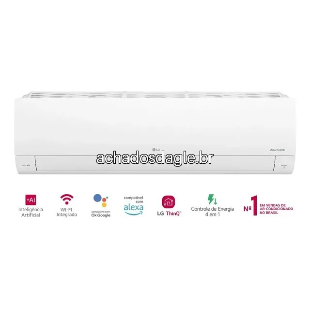 Ar-Condicionado Split Inverter LG Dual Voice AI 12000 BTUs Frio 220V Branco