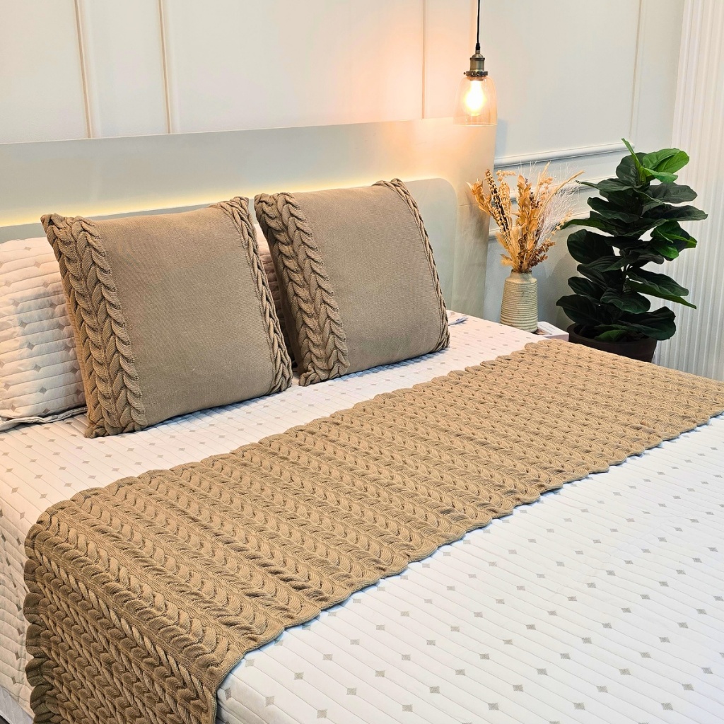 Peseira Manta Tricot Sofá Cama Casal Queen King Aconchego Home Decor - SOMENTE A PESEIRA | Shopee Brasil