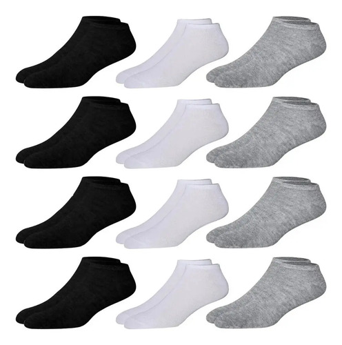 Kit 12 Pares Meia Soquete Cano Curto Preto 38 ao 44 Premium