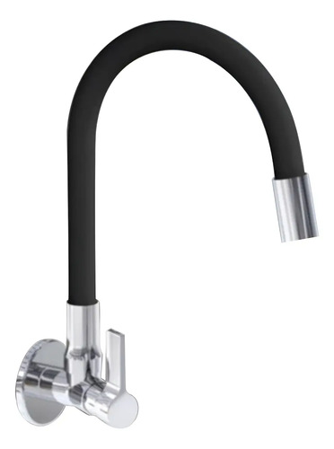 Torneira Gourmet para Cozinha de Parede Flexível Preto Fosco